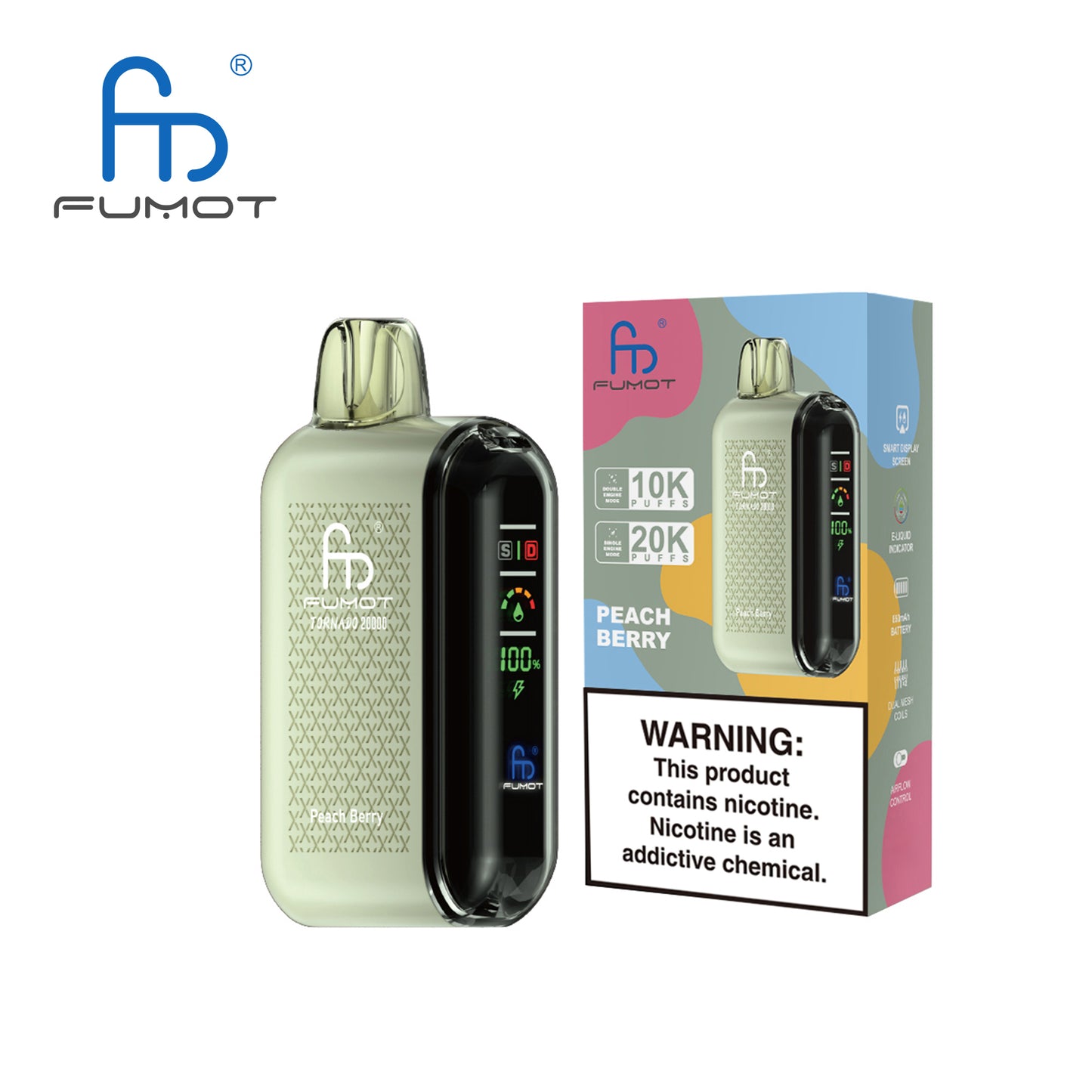 FUMOT Tornado 20000 - Peach Berry