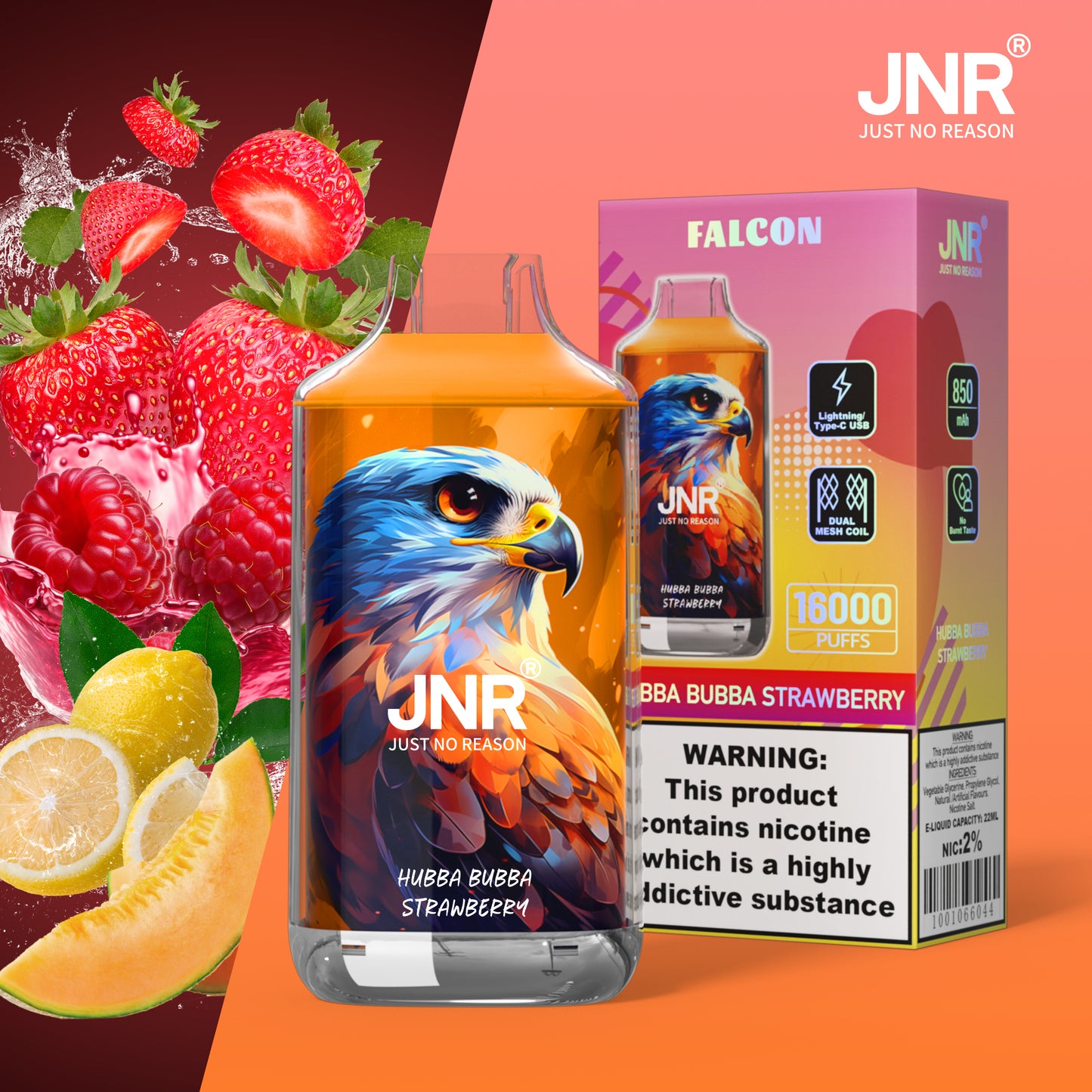 JNR Falcon 16000 - Hubba Bubba Strawberry