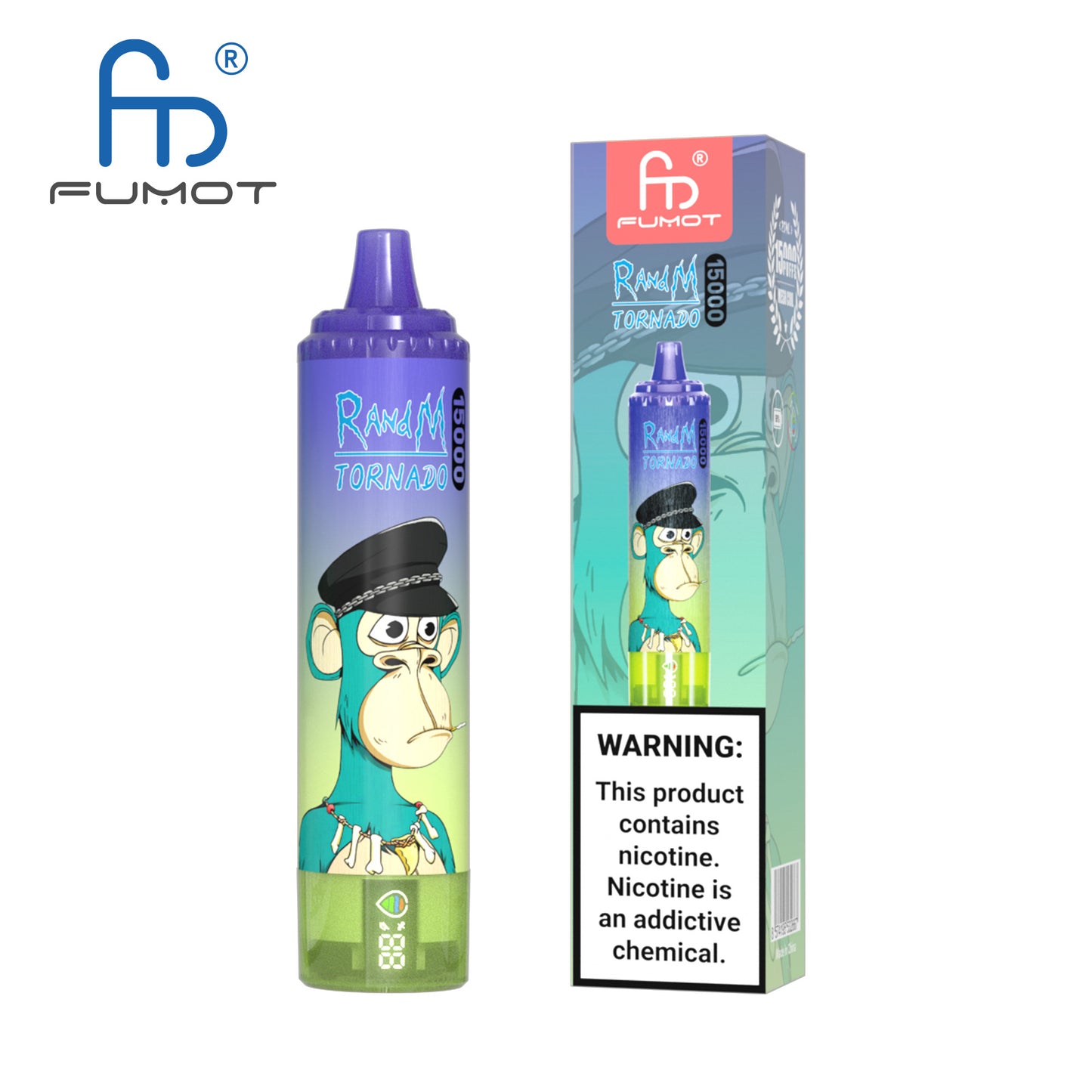 FUMOT RandM Tornado 15000 (10 PCS Pack) - Blueberry Bubblegum 蓝莓泡泡糖