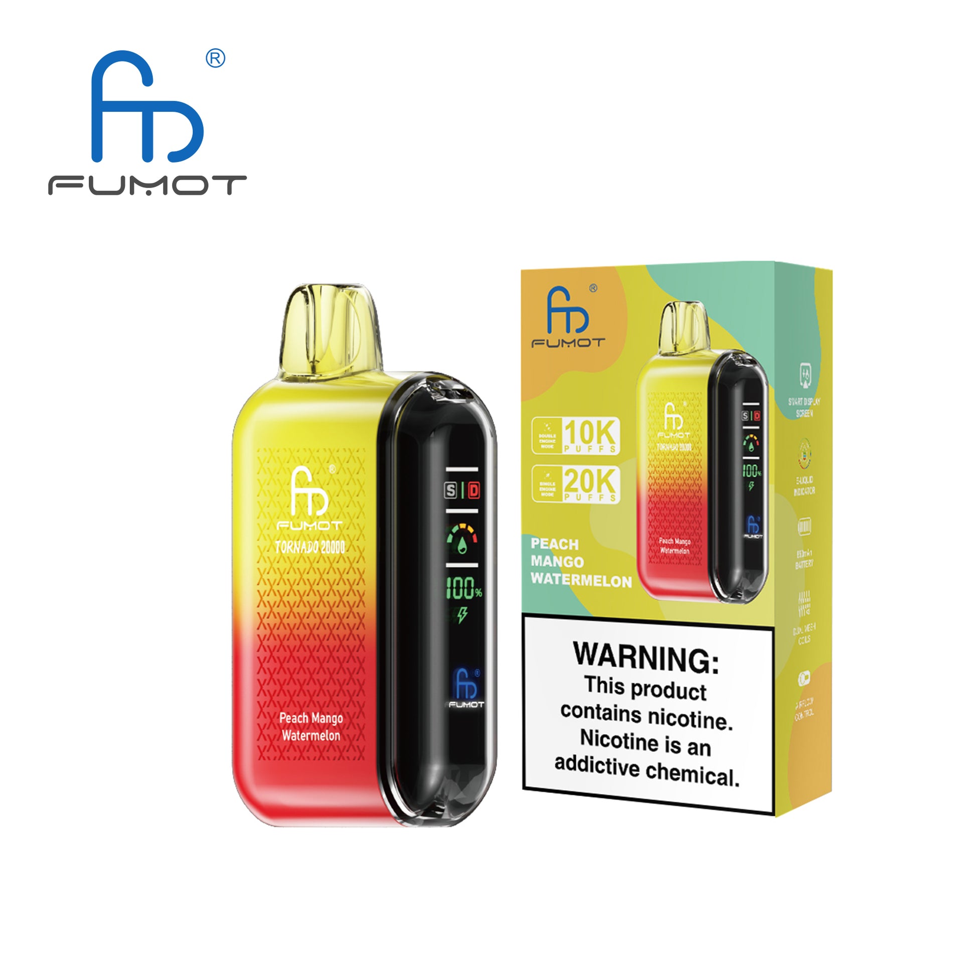 FUMOT Tornado 20000 - Peach Mango Watermelon