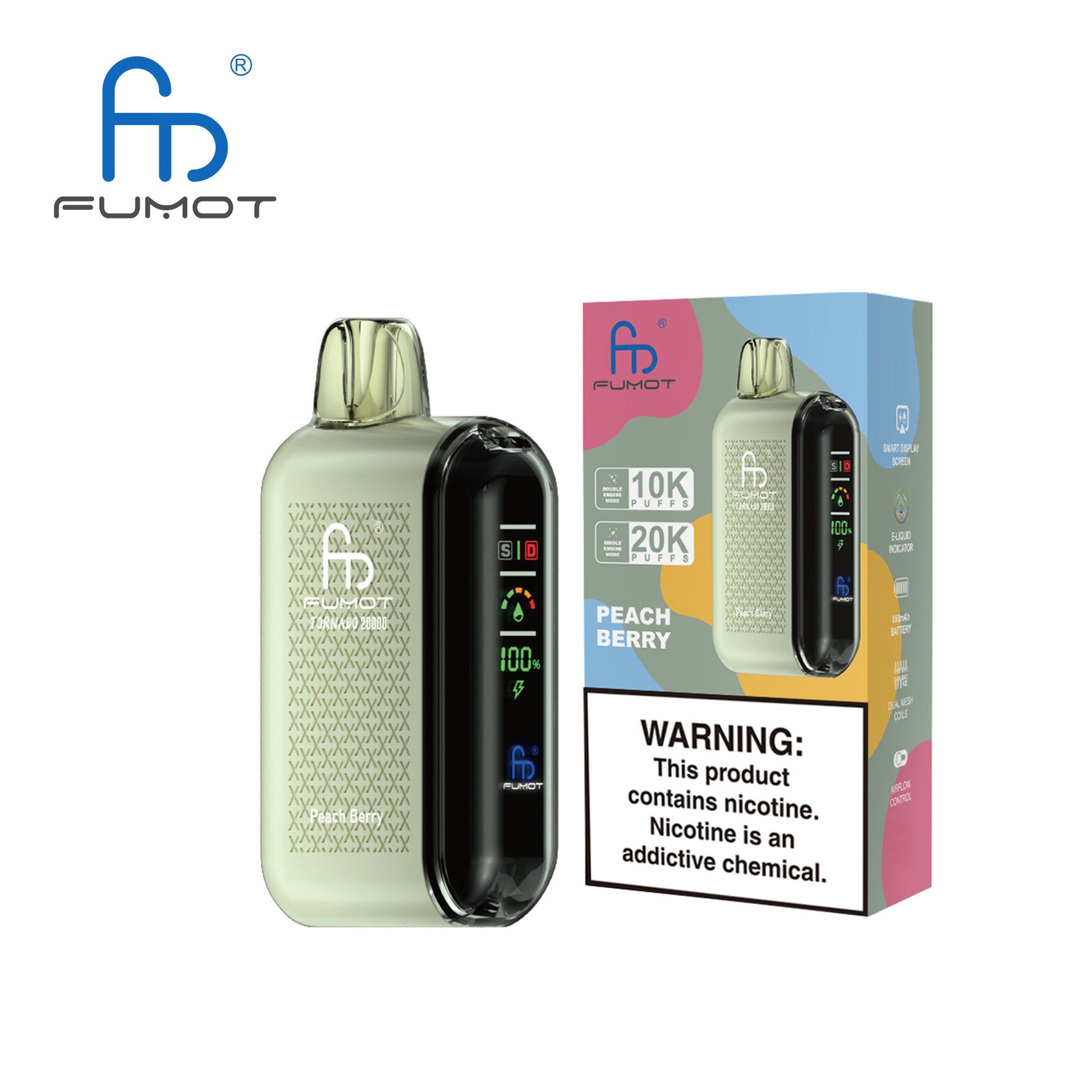 FUMOT Tornado 20000 - Peach Berry