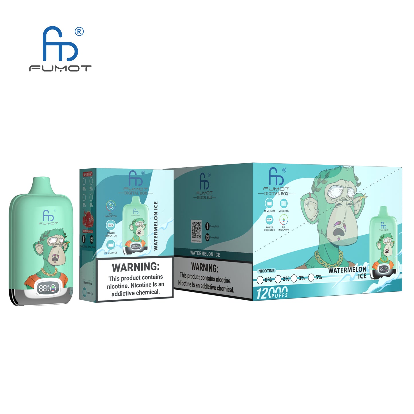 FUMOT Digital Box 12000 (10 PCS Pack) - Watermelon Ice西瓜冰