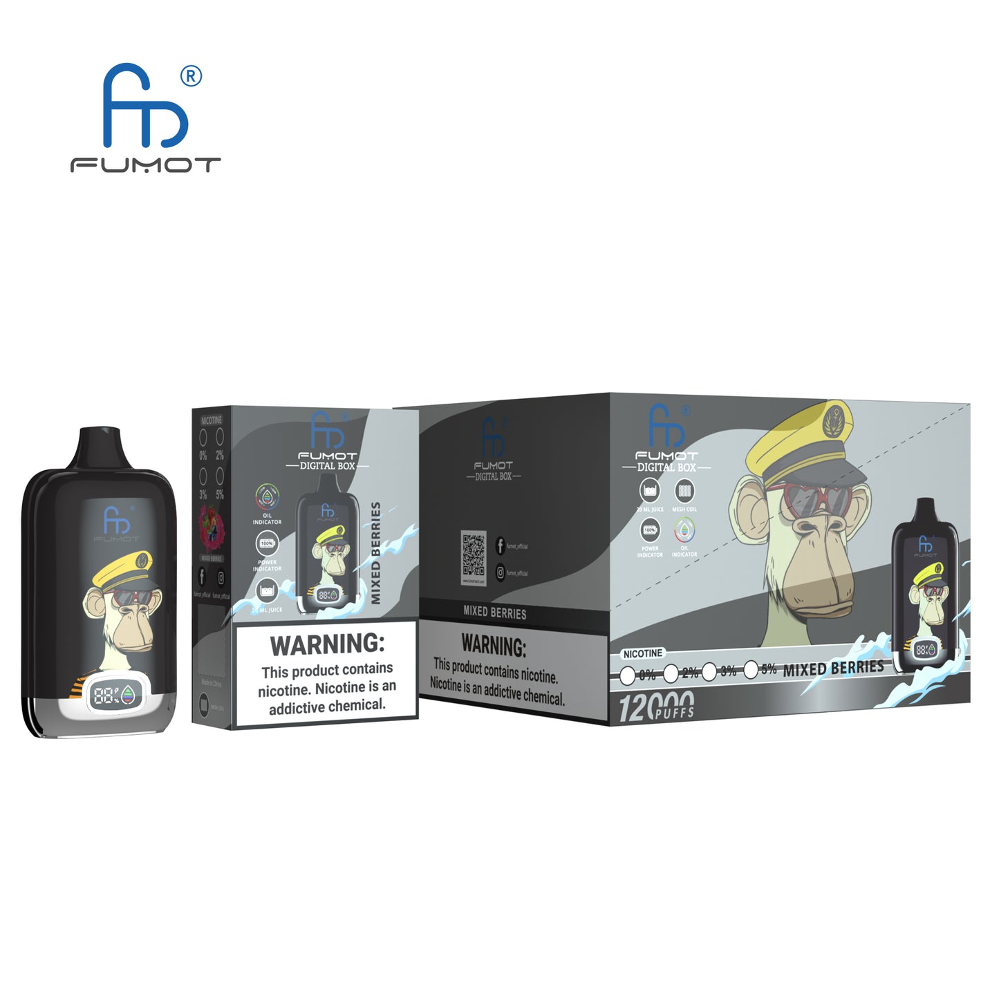 FUMOT Digital Box 12000 (10 PCS Pack) - Mixed Berries混合浆果