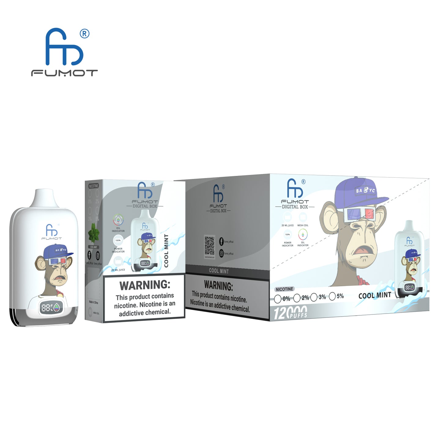FUMOT Digital Box 12000 (10 PCS Pack) - Cool Mint薄荷冰