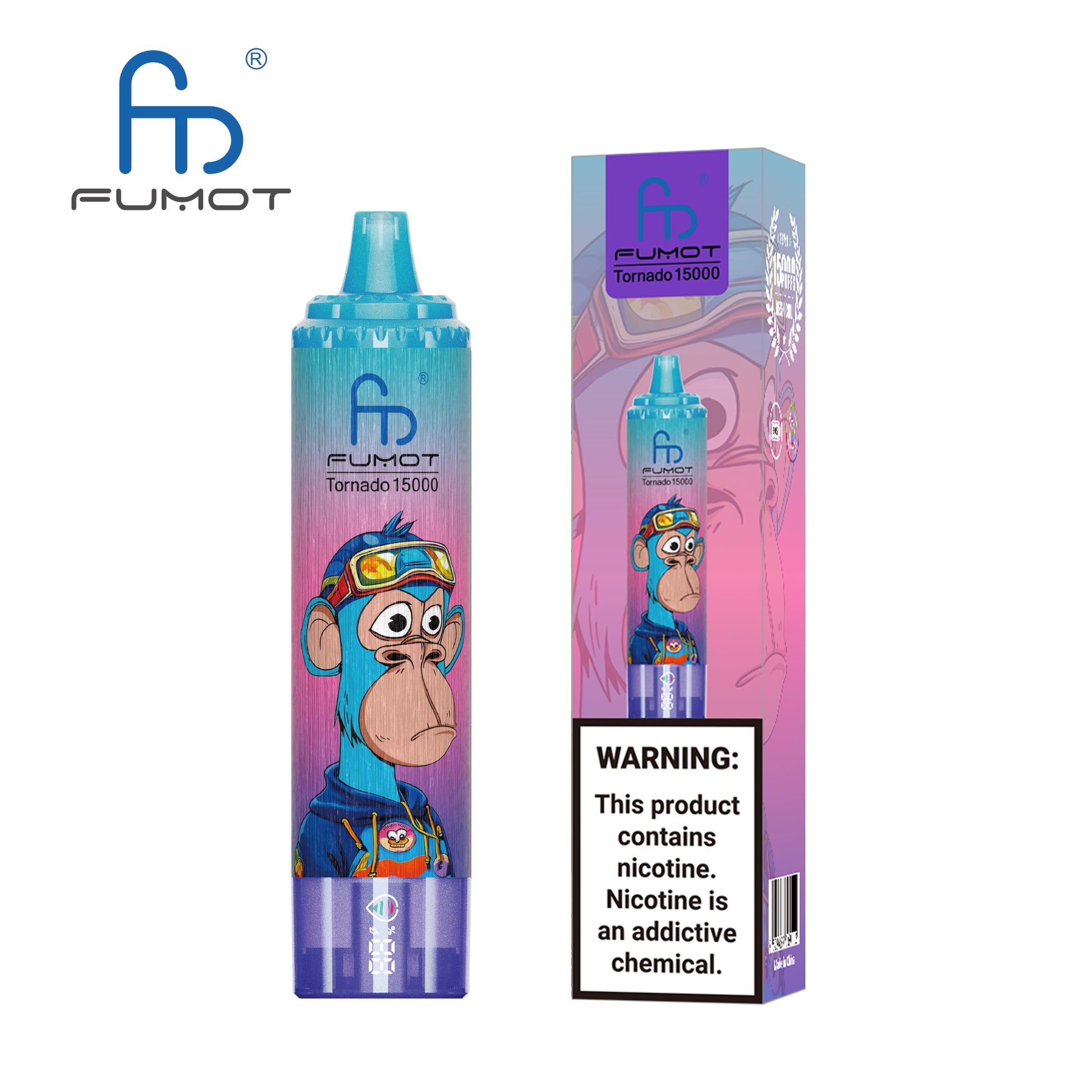 FUMOT RandM Tornado 15000 - BLUEBERRY PEACH ICE