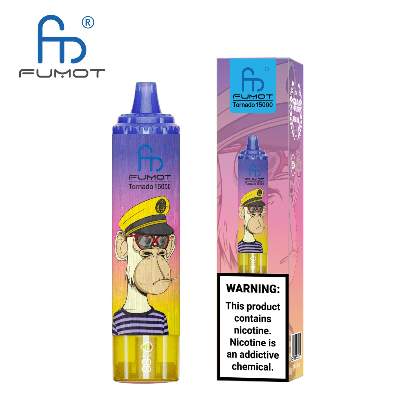 FUMOT RandM Tornado 15000 - Peach Blueberry Candy