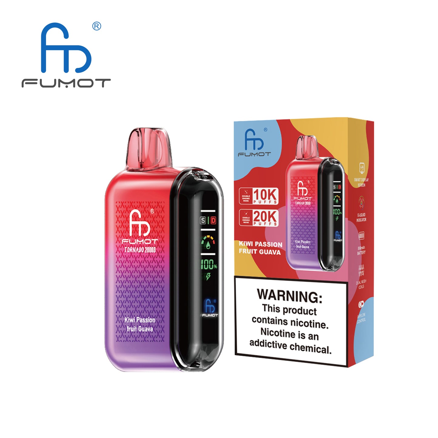 FUMOT Tornado 20000 - Kiwi Passion Fruit Guava