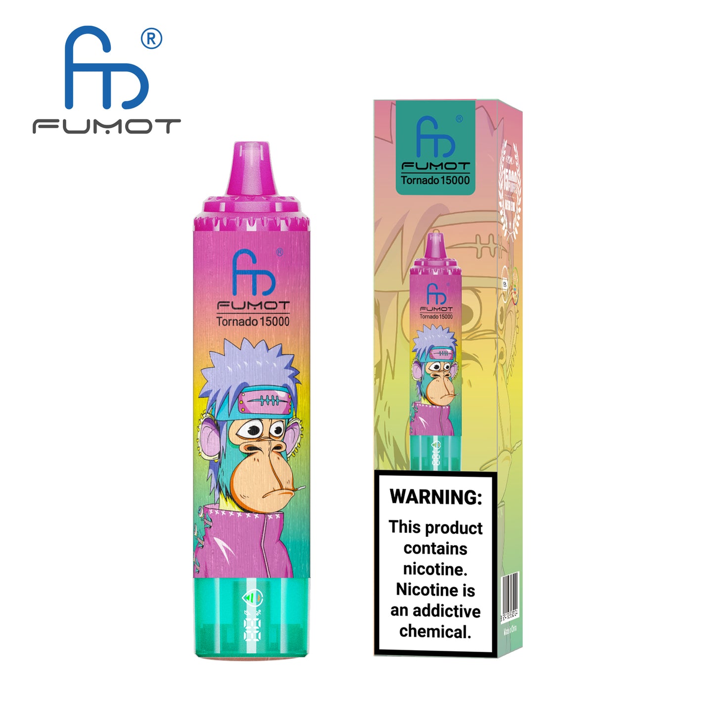 FUMOT RandM Tornado 15000 - Strawberry Ice