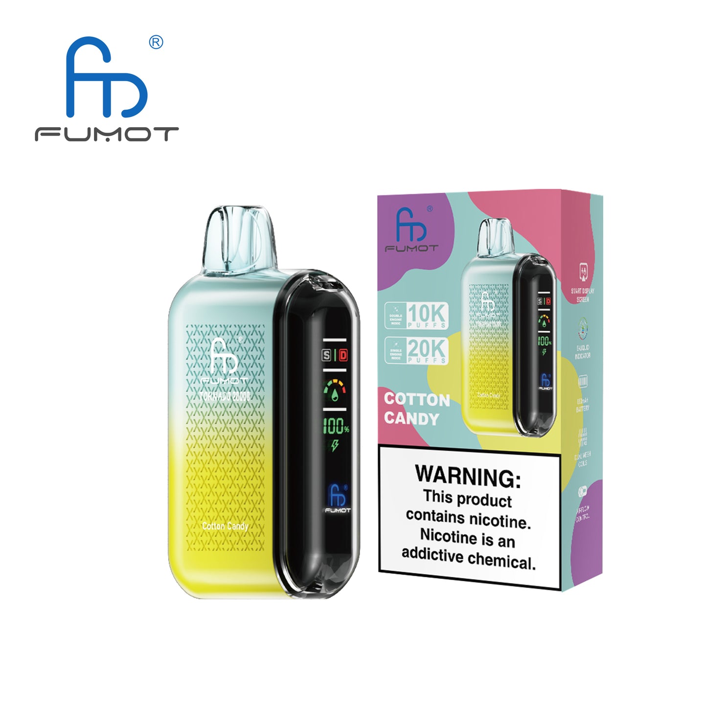 FUMOT Tornado 20000 (10 PCS Pack) - Cotton Candy