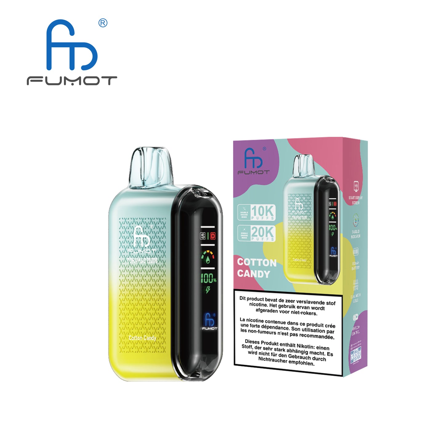 FUMOT Tornado 20000 - Cotton Candy