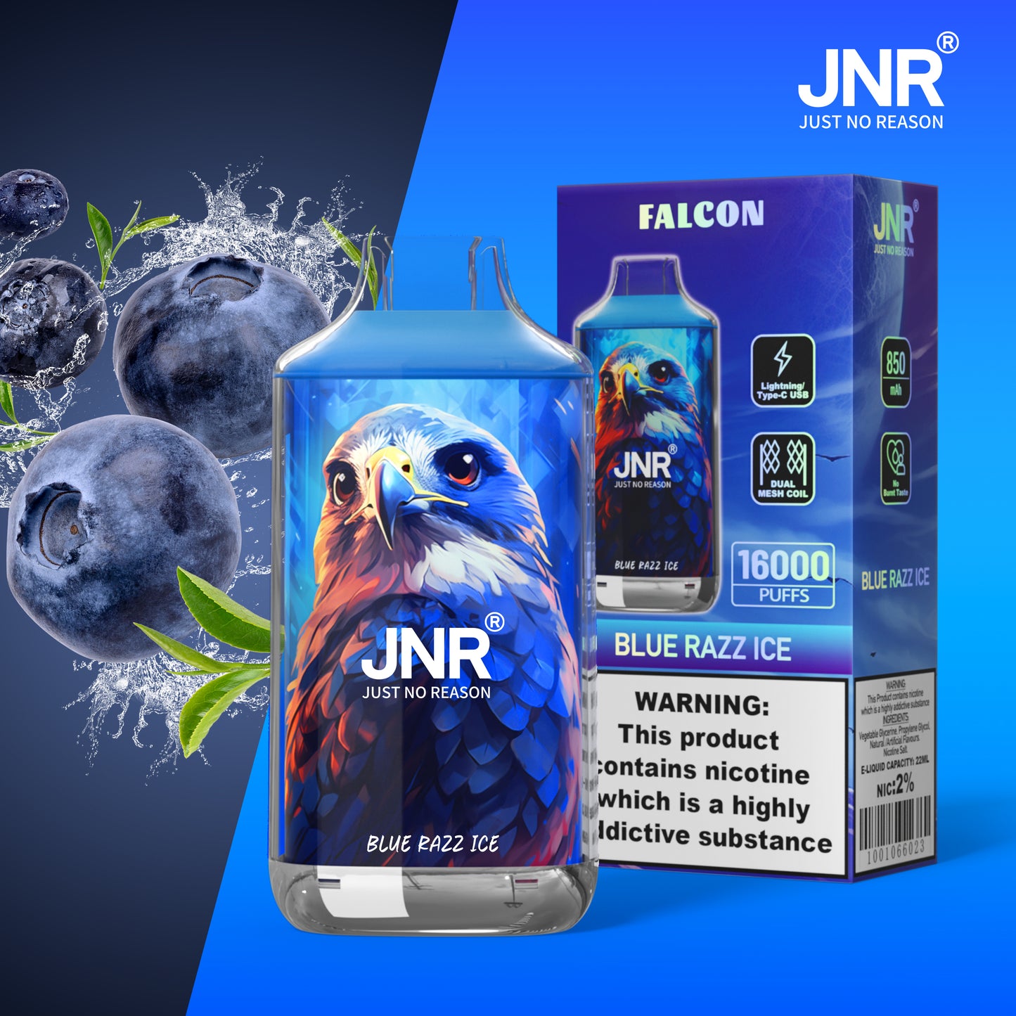 JNR Falcon 16000 - Blue Razz Ice