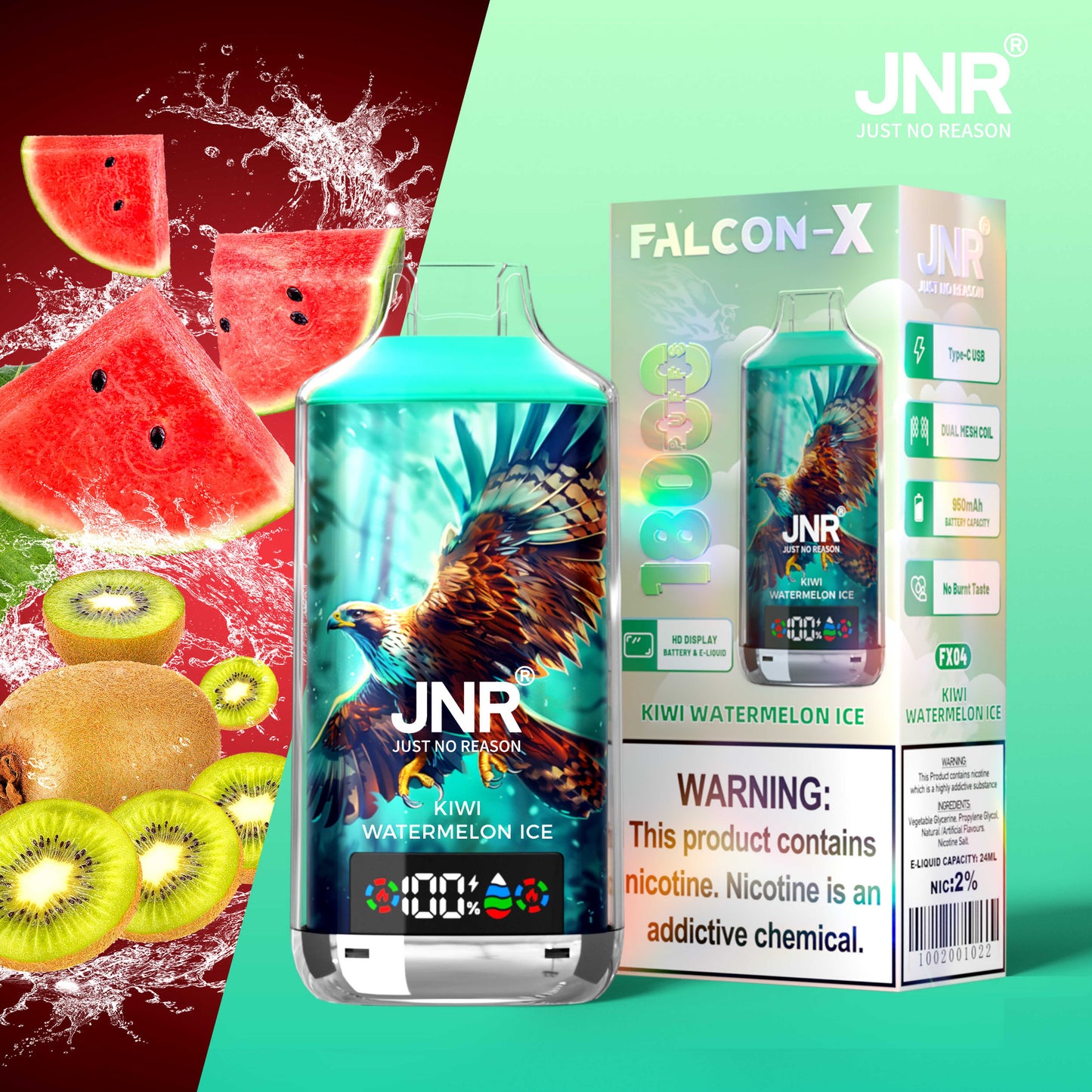 JNR Falcon-X 18000 - Kiwi Watermelon Ice
