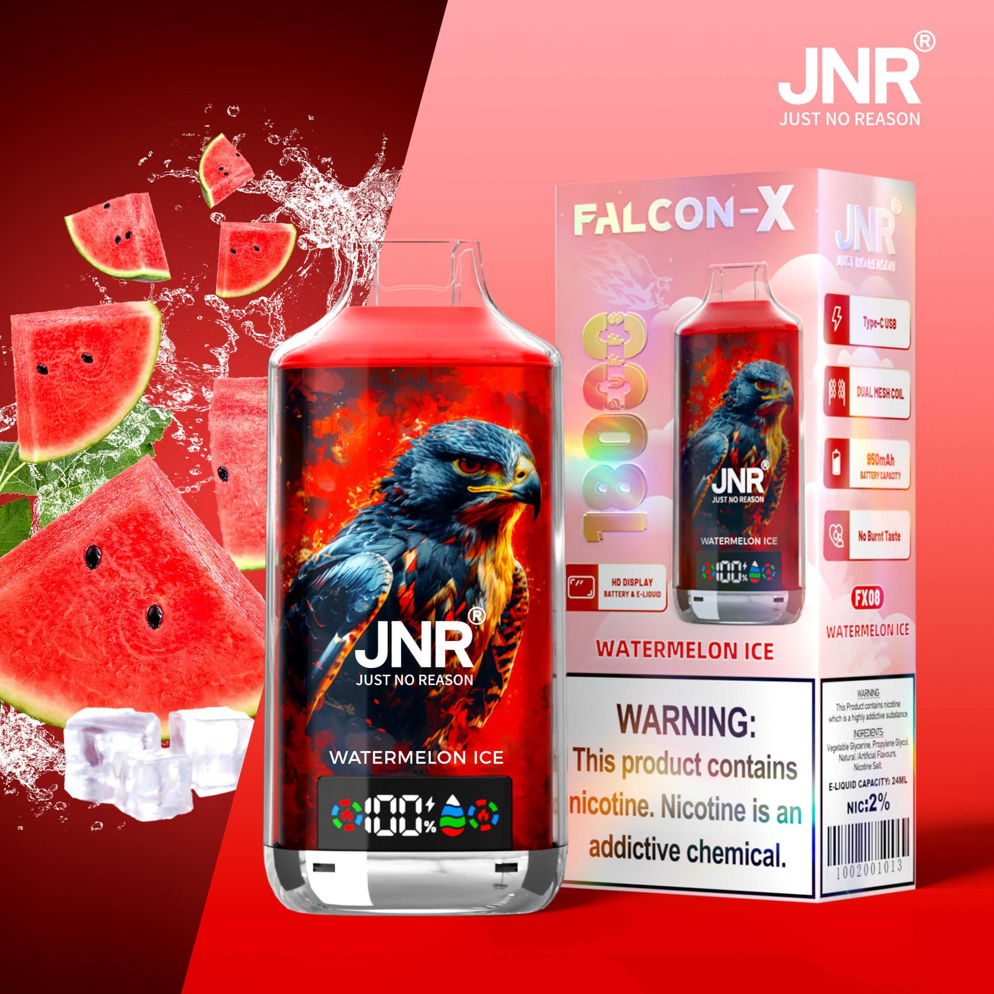 JNR Falcon-X 18000 - Watermelon Ice