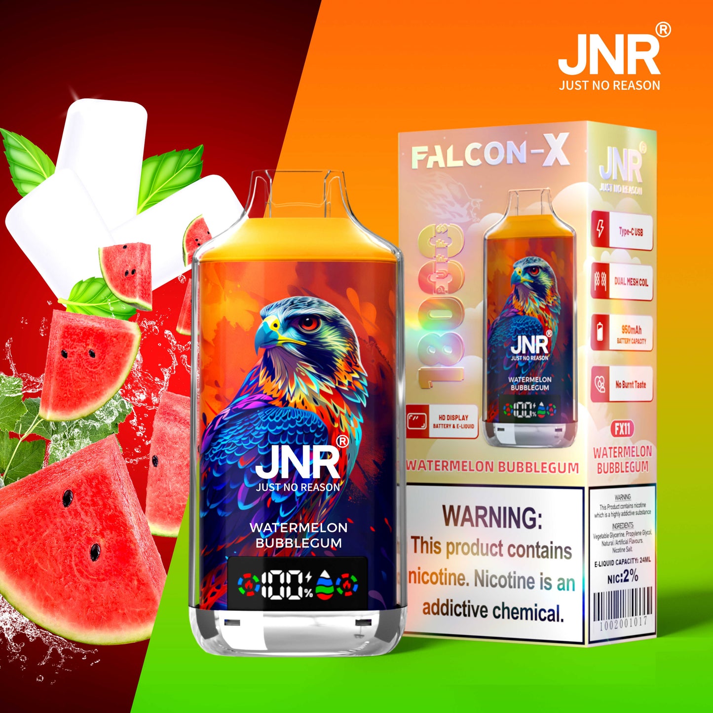 JNR Falcon-X 18000 - Watermelon Bubble gum