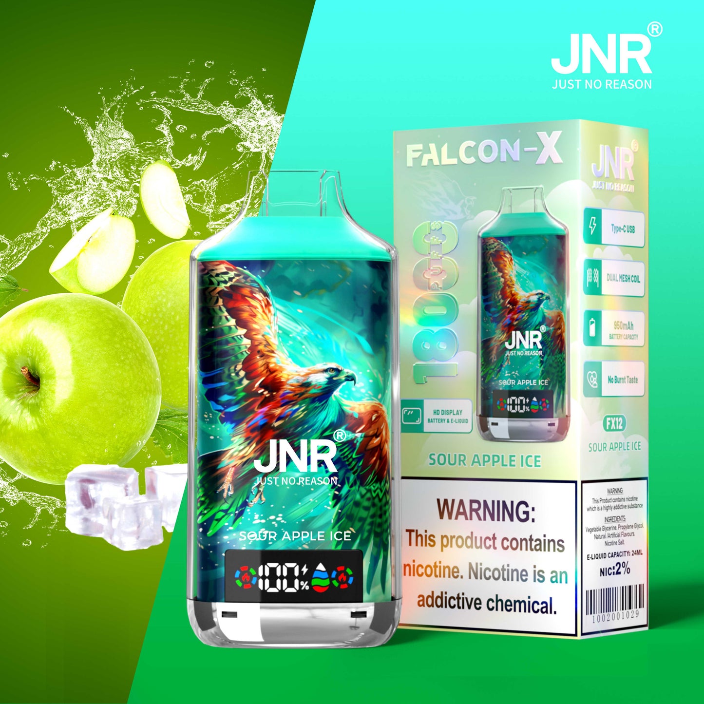 JNR Falcon-X 18000 - Sour Apple Ice