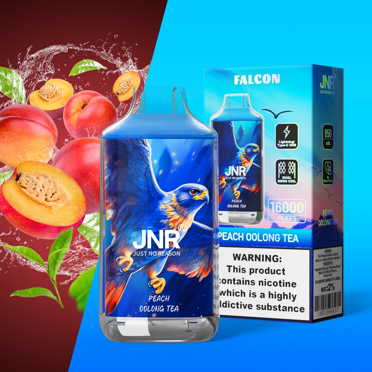 JNR Falcon 16000 - Peach Oolong Tea