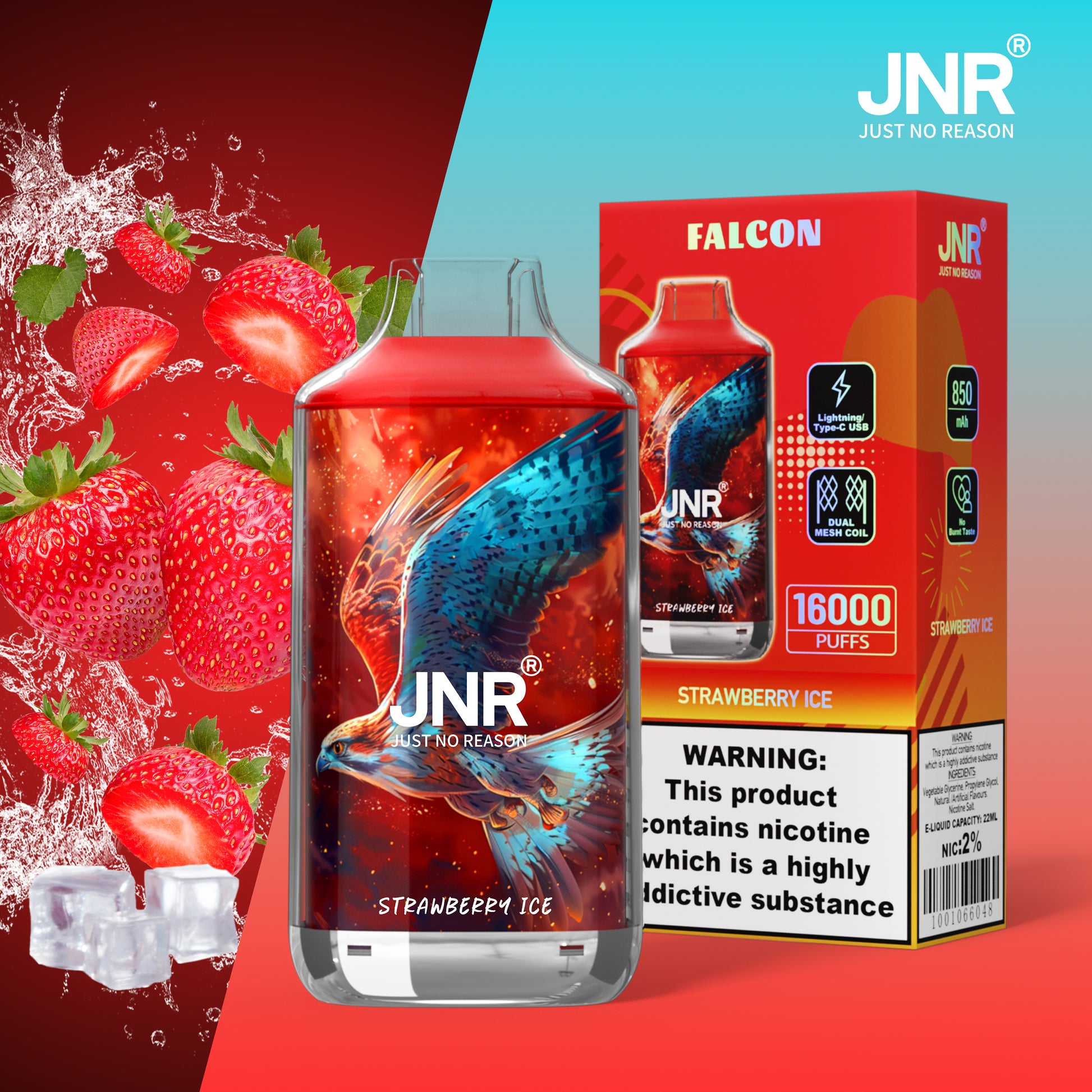 JNR Falcon 16000 - Strawberry Ice