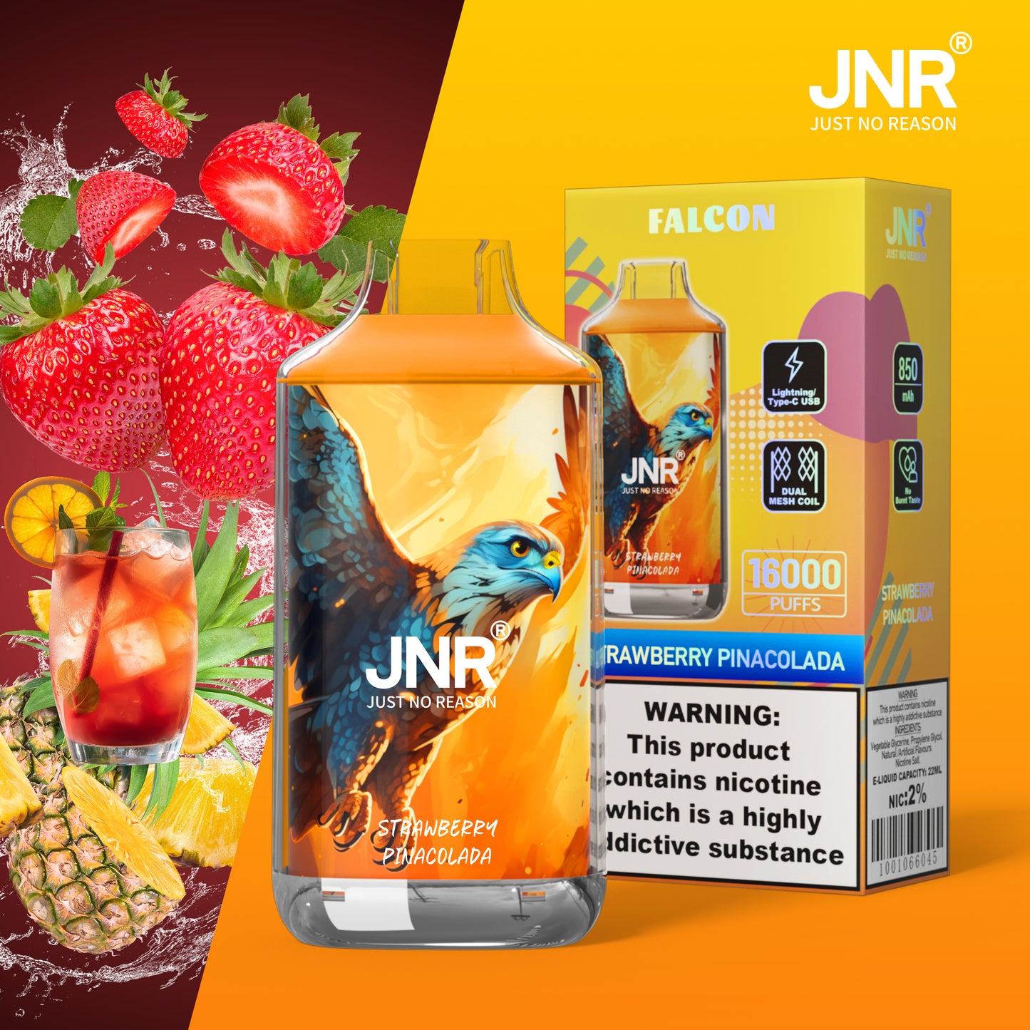 JNR Falcon 16000 - Strawberry Pinacolada